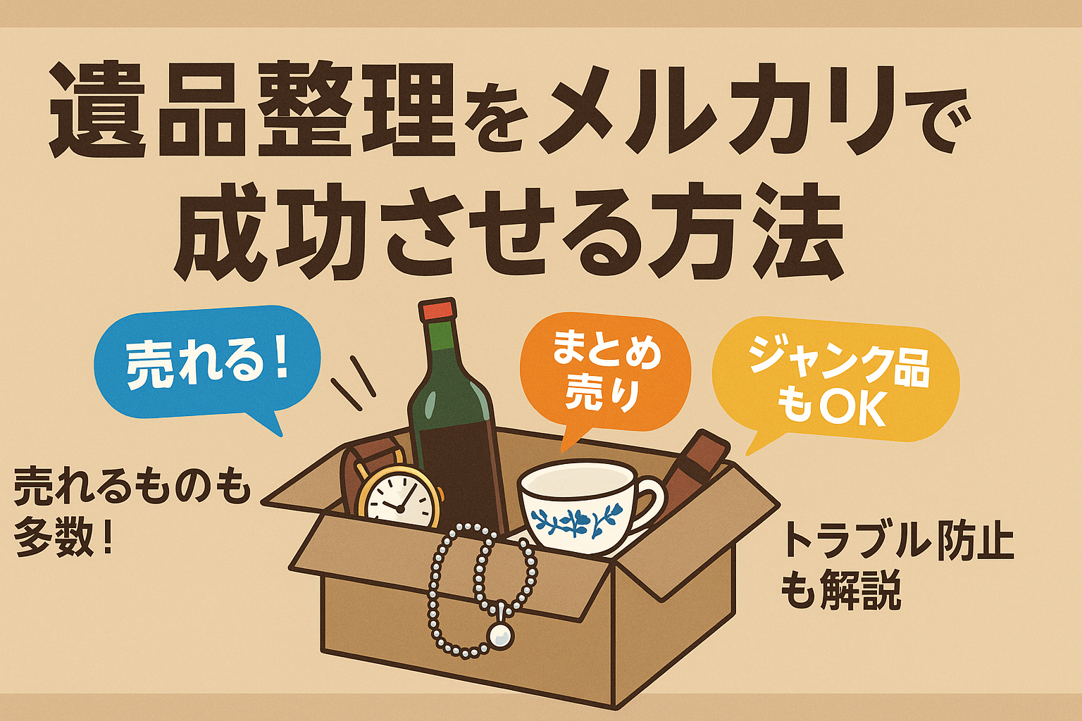 体験談】メルカリで遺品整理を成功させるコツと注意点｜売れるもの 